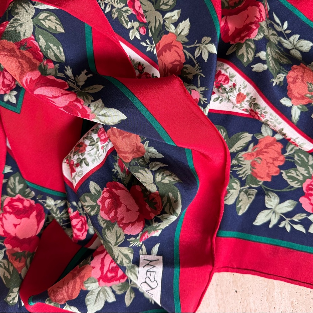Yves Saint Laurent Floral Silk Square ScarfπΉ - Picture 10 of 10